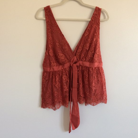 Free People Chante Lace Tie Tank Top Boho XL NWT - Picture 3 of 8